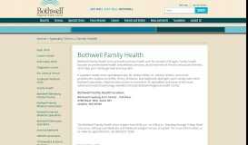 
							         Bothwell Family Health | Bothwell - Bothwell Regional Health Center								  
							    