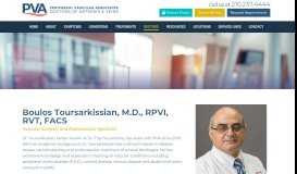 
							         Boulos Toursarkissian, M.D. | Peripheral Vascular Associates								  
							    