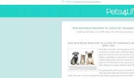 
							         Bow Wow Meow response to Choice pet insurance review - Pets4Life								  
							    