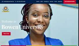 
							         Bowen University | Excellence & Godliness								  
							    