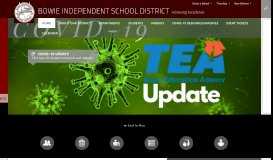 
							         Bowie Independent School District / Homepage								  
							    
