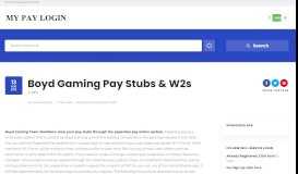 
							         Boyd Gaming Pay Stubs & W2s | MY PAY LOGIN								  
							    