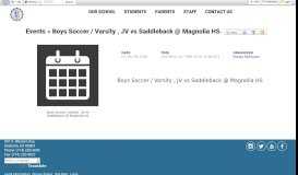 
							         Boys Soccer / Varsity , JV vs Saddleback @ Magnolia HS • Events ...								  
							    