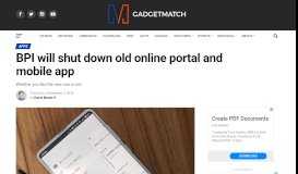 
							         BPI will shut down old online portal and mobile app - GadgetMatch								  
							    
