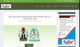 
							         BPP Data Base Registration for Contractors: Get Registered Here ...								  
							    