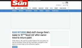 
							         B&Q staff change firm's name to 'D***head Ltd' after owner ...								  
							    