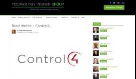 
							         Brad Hintze – Control4 – Technology Insider								  
							    