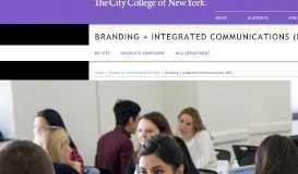 
							         Branding + Integrated Communications - The City College of New York								  
							    