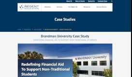 
							         Brandman University — Regent Award and Regent Review - Regent ...								  
							    