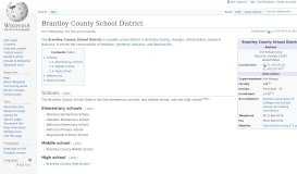 
							         Brantley County School District - Wikipedia								  
							    