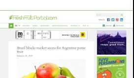 
							         Brazil blocks market access for Argentine pome fruit - Fresh Fruit Portal								  
							    