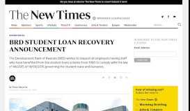 
							         BRD STUDENT LOAN RECOVERY ANNOUNCEMENT | The New ...								  
							    