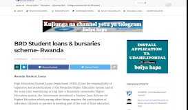 
							         BRD Student loans & bursaries scheme- Rwanda | Udahiliportal.com								  
							    