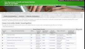 
							         Breach Portal - US Department of Health & Human Services - Office for ...								  
							    
