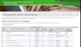 
							         Breach Portal - US Department of Health & Human Services - Office ...								  
							    