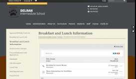 
							         Breakfast and Lunch Information - Delran Intermediate School								  
							    