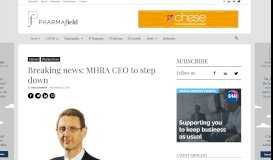 
							         Breaking news: MHRA CEO to step down - Pharmafield								  
							    