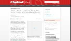 
							         Breast cancer study by UCR medical student could help patients live ...								  
							    
