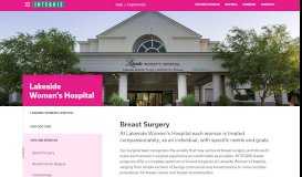 
							         Breast Surgery | INTEGRIS - Lakeside Women's Hospital								  
							    