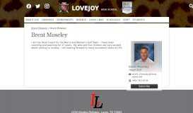 
							         Brent Moseley – Brent Moseley – Lovejoy High School								  
							    