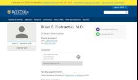 
							         Brian E. Piotrowski, M.D. - University of Rochester Medical Center								  
							    