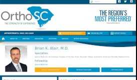 
							         Brian K. Blair, M.D. | OrthoSC, Myrtle Beach, SC								  
							    