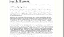 
							         Brick Township High School - Report Card Narratives								  
							    
