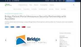 
							         Bridge Patient Portal Announces Security Partnership with AccelOne								  
							    
