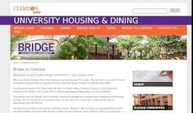 
							         Bridge to Clemson | Clemson Home - Clemson Housing & Dining								  
							    