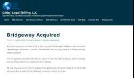 
							         Bridgeway Acquired - Global Legal Ebilling, LLC								  
							    
