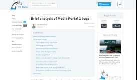 
							         Brief analysis of Media Portal 2 bugs - PVS-Studio								  
							    