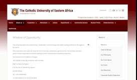
							         Brief History - Catholic University of Eastern Africa								  
							    