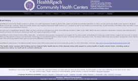 
							         Brief History - HealthReach Community Health Centers								  
							    