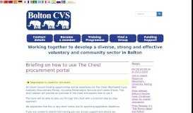
							         Briefing on how to use The Chest procurement portal | Bolton CVS								  
							    