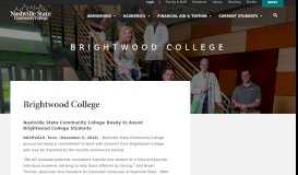 
							         Brightwood College | Nashville State Community College								  
							    