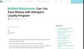 
							         Brilliant Distinctions: Can You Save Money with Allergan's Loyalty ...								  
							    
