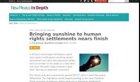 
							         Bringing sunshine to human rights settlements nears finish - New ...								  
							    