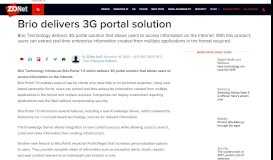 
							         Brio delivers 3G portal solution | ZDNet								  
							    