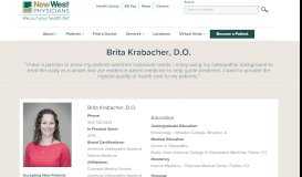 
							         Brita Krabacher, DO - New West Physicians								  
							    