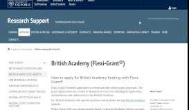 
							         British Academy (Flexi-Grant®) | Research Support								  
							    