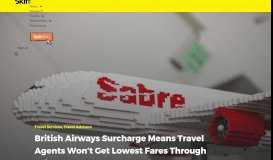 
							         British Airways Surcharge Means Travel Agents Won't Get Lowest ...								  
							    