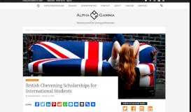 
							         British Chevening Scholarships for International Students | AlphaGamma								  
							    