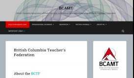 
							         British Columbia Teacher's Federation – BCAMT								  
							    