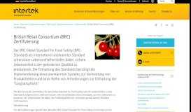 
							         British Retail Consortium (BRC) Zertifizierung - Intertek								  
							    