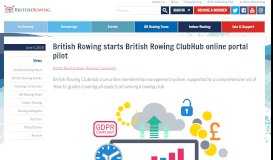 
							         British Rowing starts British Rowing ClubHub online portal pilot ...								  
							    