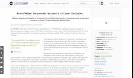 
							         BroadVision Empowers Saipem's Intranet Evolution | Business Wire								  
							    
