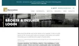 
							         Broker & Insurer Login - Renovation Underwriting								  
							    