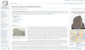 
							         Bronx-Lebanon Hospital Center - Wikipedia								  
							    
