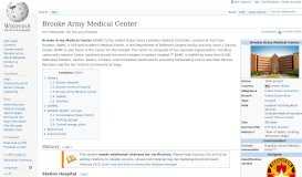 
							         Brooke Army Medical Center - Wikipedia								  
							    