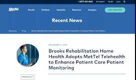 
							         Brooks Rehabilitation Home Health Adopts MetTel Telehealth to ...								  
							    